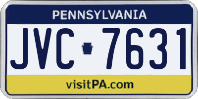 PA license plate JVC7631