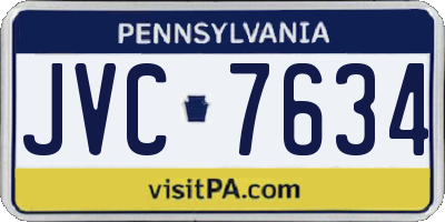 PA license plate JVC7634