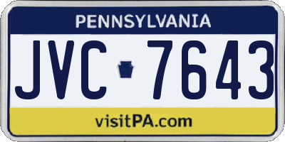 PA license plate JVC7643