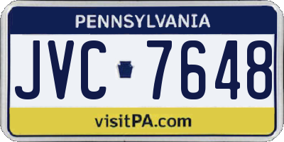 PA license plate JVC7648