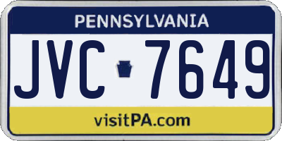 PA license plate JVC7649