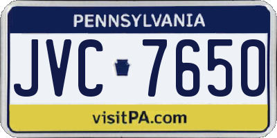 PA license plate JVC7650
