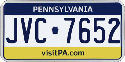 PA license plate JVC7652