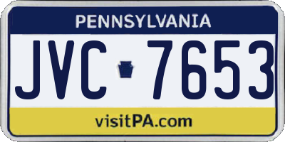 PA license plate JVC7653