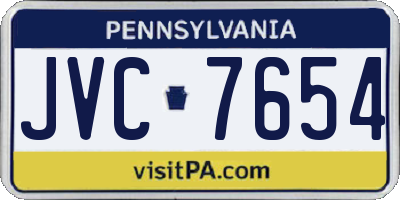 PA license plate JVC7654