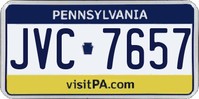 PA license plate JVC7657