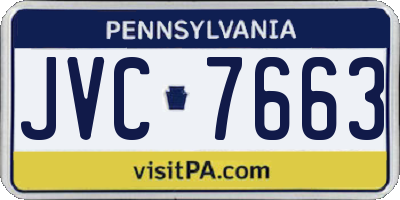 PA license plate JVC7663