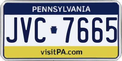 PA license plate JVC7665