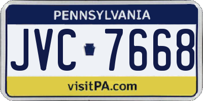 PA license plate JVC7668
