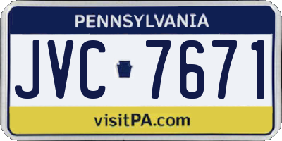 PA license plate JVC7671