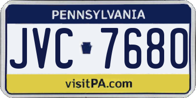 PA license plate JVC7680