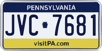 PA license plate JVC7681