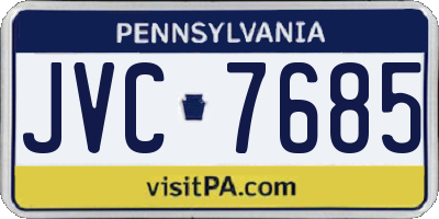 PA license plate JVC7685