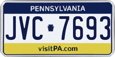 PA license plate JVC7693