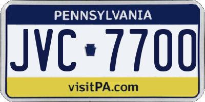 PA license plate JVC7700