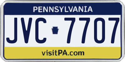 PA license plate JVC7707