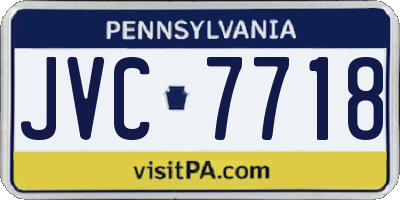 PA license plate JVC7718