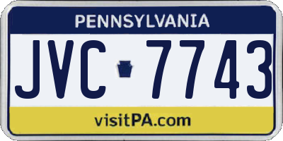 PA license plate JVC7743