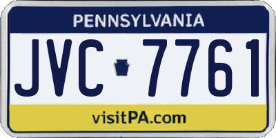 PA license plate JVC7761
