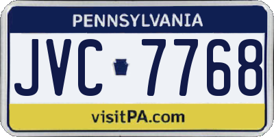 PA license plate JVC7768