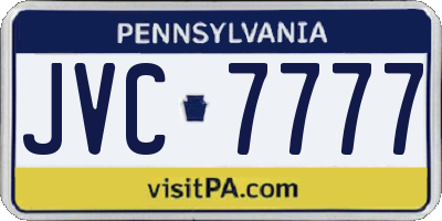 PA license plate JVC7777