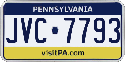 PA license plate JVC7793