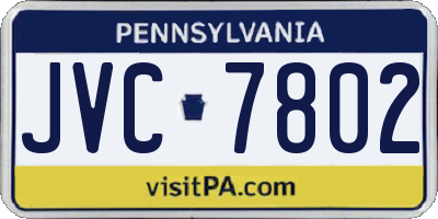 PA license plate JVC7802