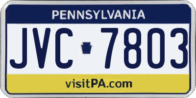 PA license plate JVC7803