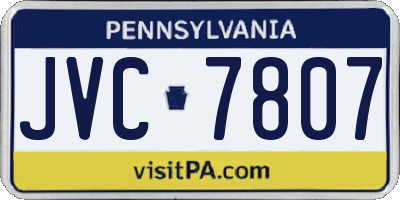 PA license plate JVC7807