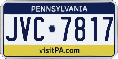 PA license plate JVC7817