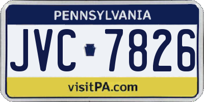 PA license plate JVC7826