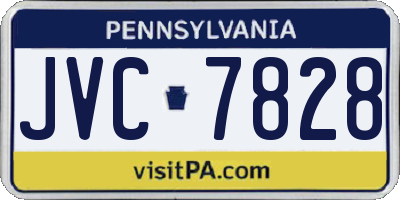 PA license plate JVC7828