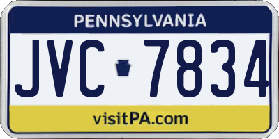 PA license plate JVC7834