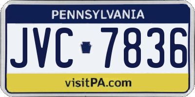 PA license plate JVC7836