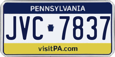 PA license plate JVC7837