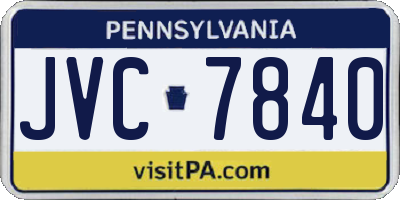 PA license plate JVC7840