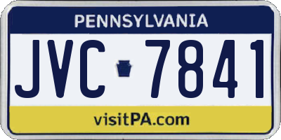 PA license plate JVC7841