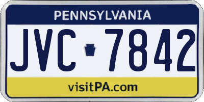 PA license plate JVC7842