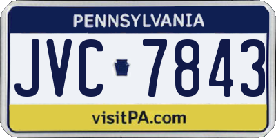 PA license plate JVC7843