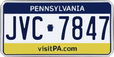 PA license plate JVC7847