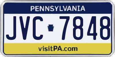 PA license plate JVC7848