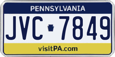 PA license plate JVC7849