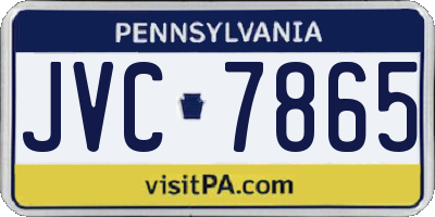 PA license plate JVC7865