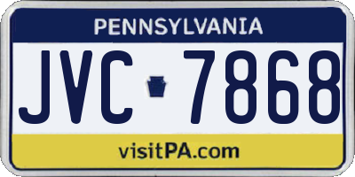 PA license plate JVC7868