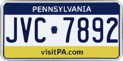 PA license plate JVC7892