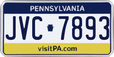 PA license plate JVC7893