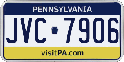 PA license plate JVC7906