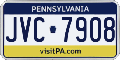 PA license plate JVC7908