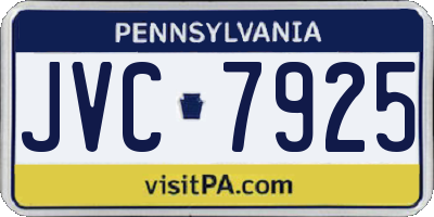 PA license plate JVC7925