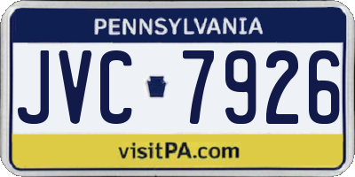 PA license plate JVC7926
